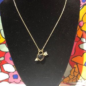 Spartina 449 puffed black heart charm necklace.